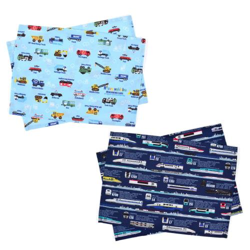 COLORFUL CANDY STYLE Placemats, Standard, Set of 4 (2 Same Pattern X 2 Alternative Patterns), Water-Repellent Fabric, Lunch Mats, Lunch Covers, Lunch