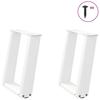 Vidaxl Coffee Table Legs, 2 Pcs, White, 28X(42-43) Cm, Steel