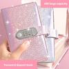 Money Organiser Notebook with Password Lock 50 Clear Plastic Sleeve Portable Money Saving Book for Travel and Daily Use
