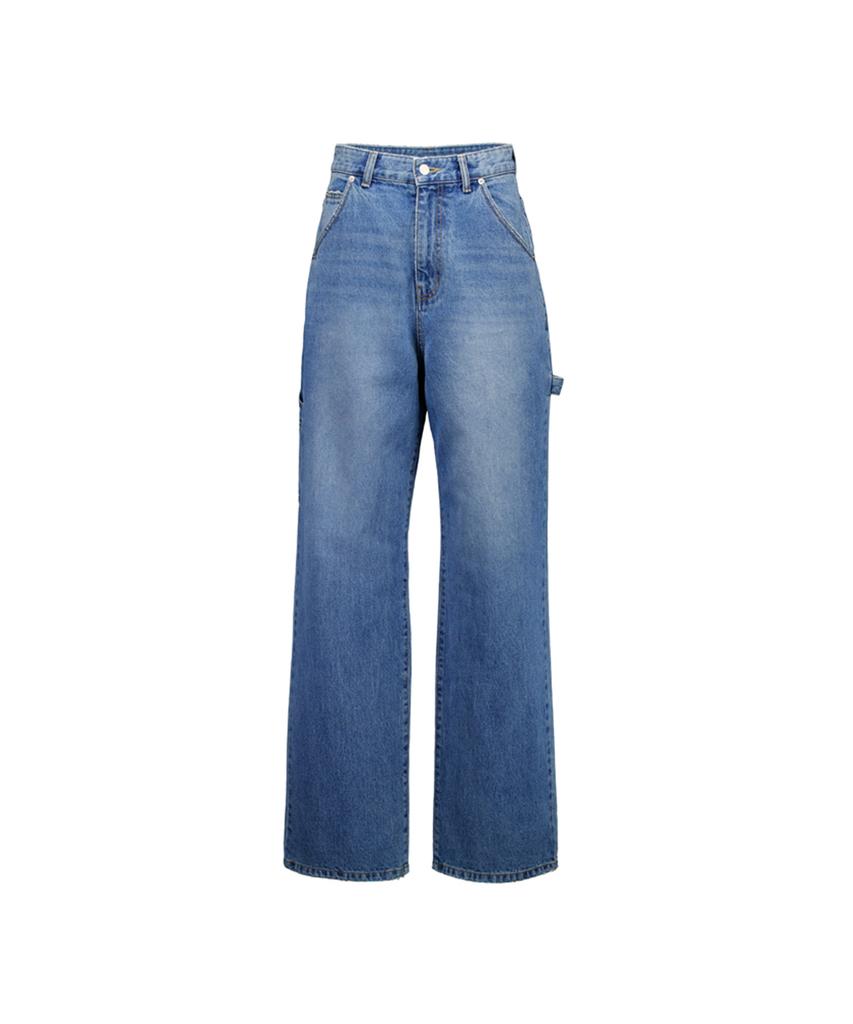 Peulaentigseobiseu Rugged Wide Denim Pants - Blue