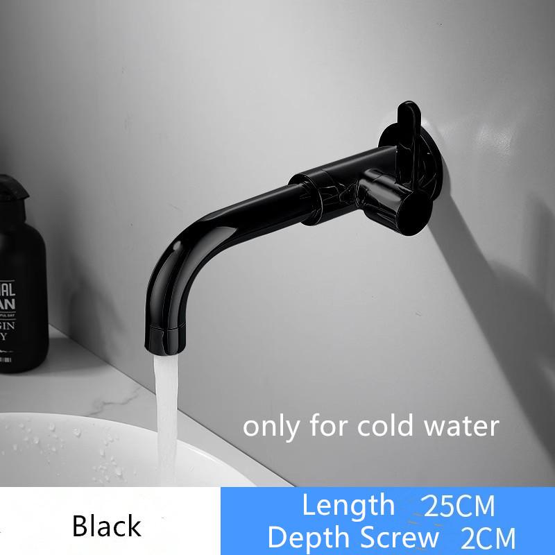 Tuqiu Basin Faucet Only Cold Water Black Bathroom Faucet In-Wall Chrome Bathroo Faucet  Bathroom Sink Tap Basin Mixer Tap Set