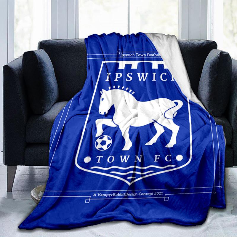 Town Football Club Crest Printed Throws Blanket Soft Flannel Blankets for Couch Bed Gifts for Men Women Picnic blanket Christmas gifts