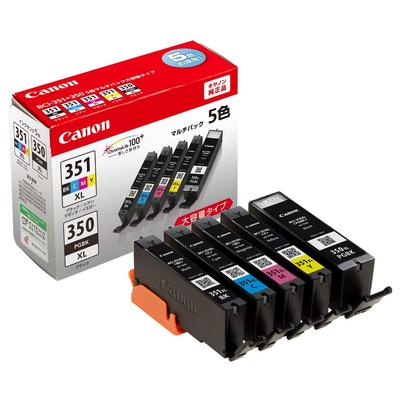 Canon Genuine Ink Cartridge BCI-351XL (BK/C/M/Y) + BCI-350XL 5-Color Multi-Pack High Capacity Type