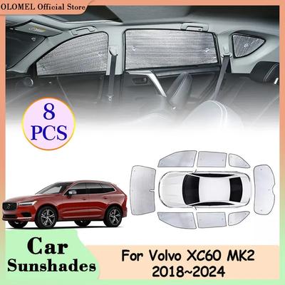 Pro Volvo XC60 MK2 2018~2024 Autopřední sklo Sluneční clony Plné krytí Sluneční clona předního skla Závěs Zadní boční okno Anti-UV Podložky Příslušenství