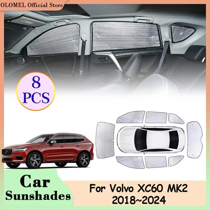 For Volvo XC60 MK2 2018~2024 Car Sunshades Full Coverage Windshield Sun Visor Curta Rear Side Window Anti-UV Pads Accessories