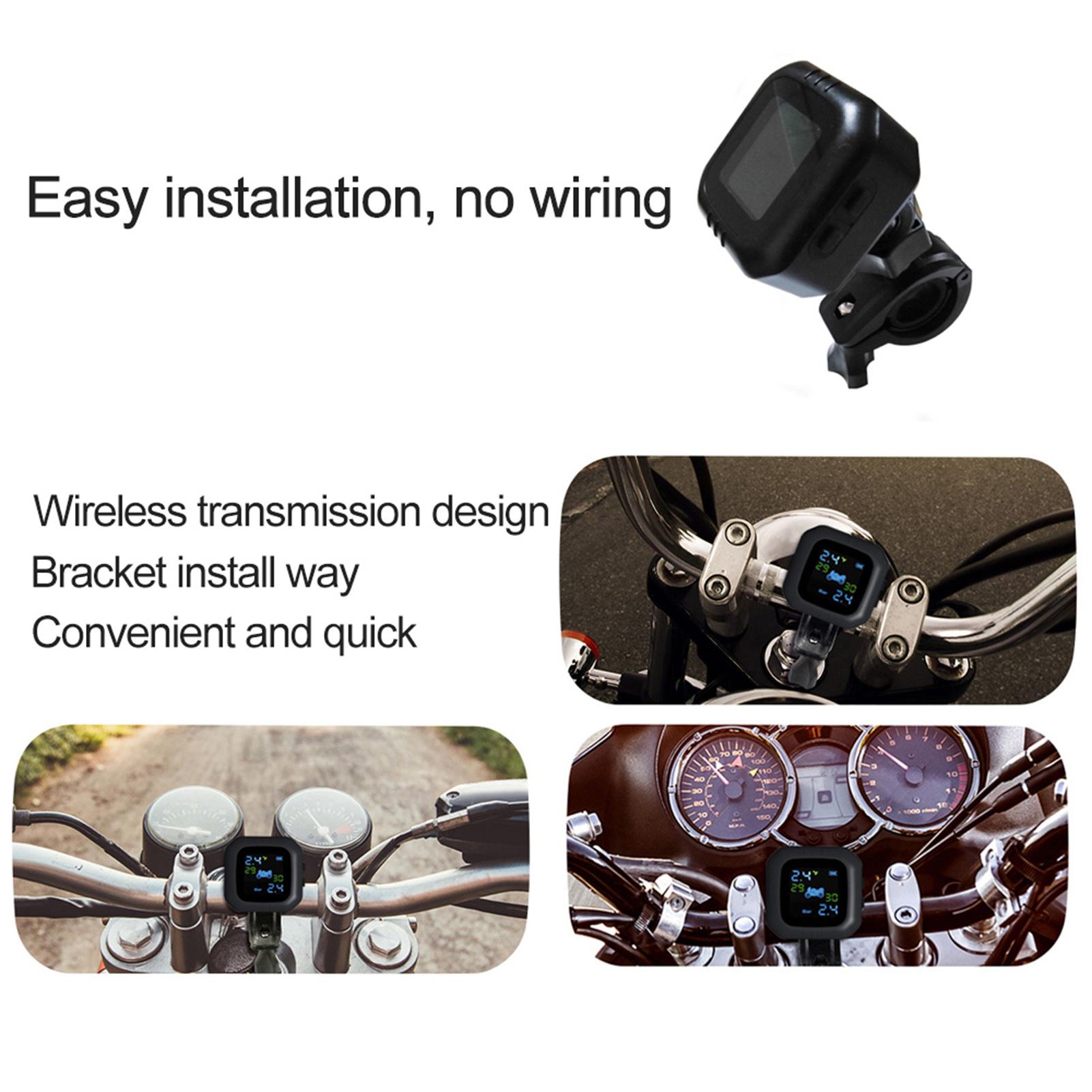 Беспроводная система мониторинга давления в шинах мотоцикла TPMS, датчики давления в шинах в реальном времени, ЖК-дисплей с водонепроницаемым, пылезащитным дизайном для безопасного Топливного С