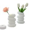 1-Piece Spiral White Vase - Scandinavian Minimalist Flower Arrangement for Kitchen, Living Room&Bedroom,Modern Home Decor Accent
