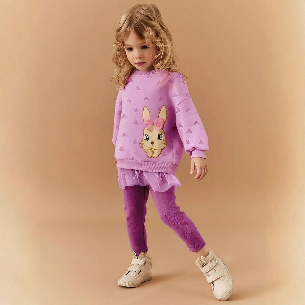 Cute Long Sleeve Cartoon Kids Set - Casual T-Shirt Outfit
