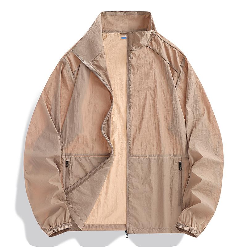 

New Summer Men s Stand-up Collar Sun Protection Jacket Outdoor Loose Fishing Protection Against UV 5XL
