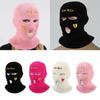 3 Hole Full Ski Mask Face Mask Warm Ear Protection Cover Hat Luxury Wool Knitted Hat  Men
