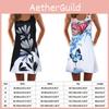 Elegant Women Summer Vintage Beach Sleeveless 3d Floral Print Boho Tank Dress