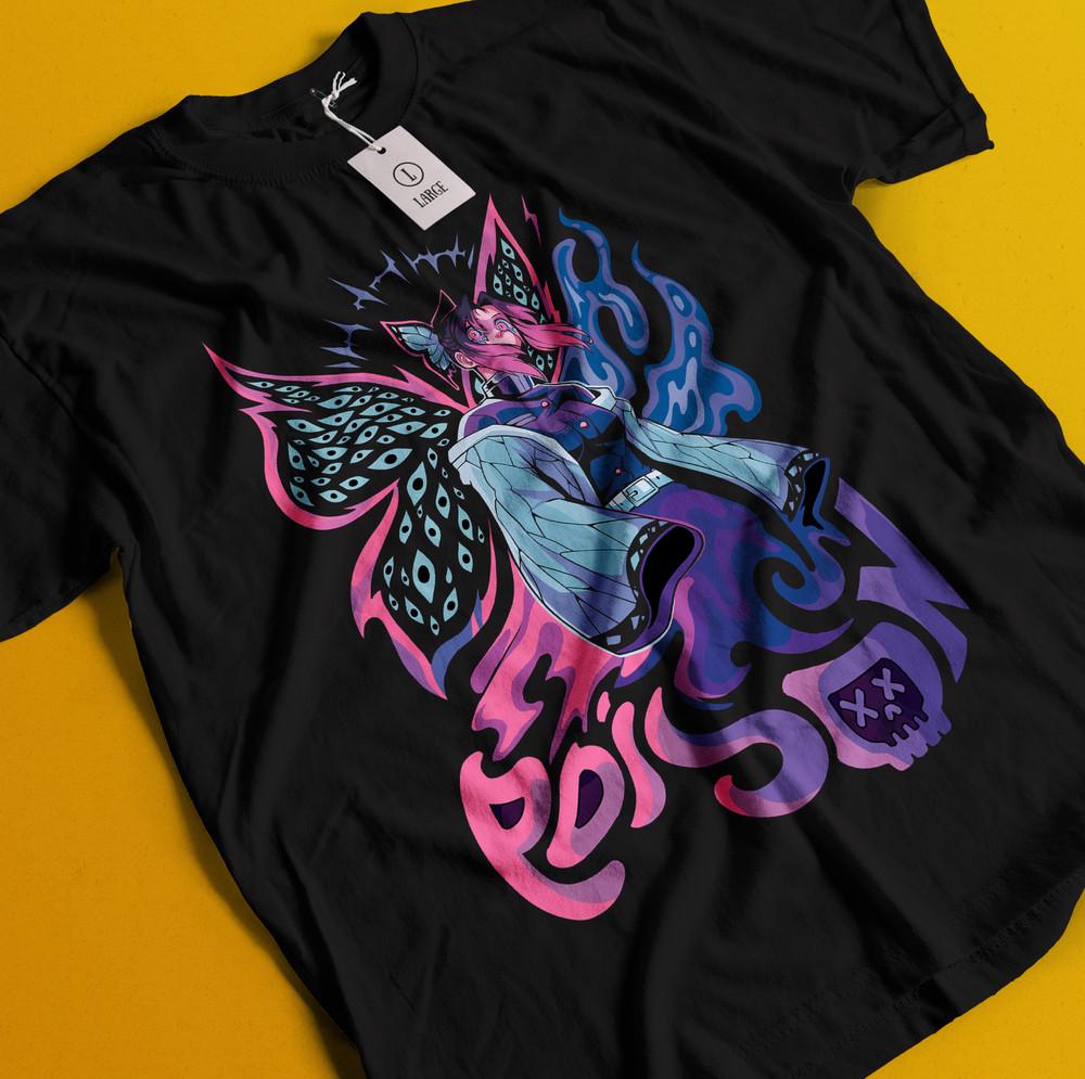 

Футболка Клинок, рассекающий демонов Футболка Синобу Кочо Футболка Тандзиро Футболка Мудзан Дома Кокушибо 3XL