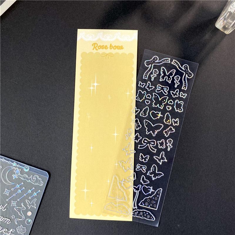 Sticker PET cu Ștanțare Aurie Laser Meduză Fluture de Vis Decalcomanii de Decor DIY pentru Cameră, Căști, pentru Toploader, Suport Card B5