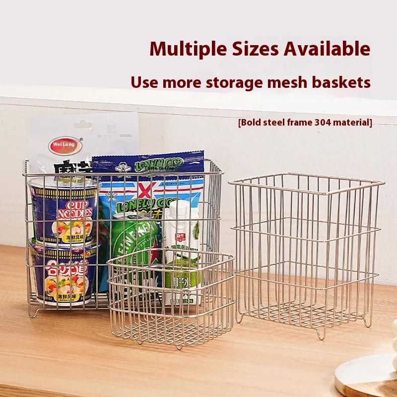 Coș de Scurgere din Oțel Inoxidabil 304 Coș de Depozitare de Uz Casnic pentru Bucătărie Pătrat Coș pentru Fructe și Legume Coș de Depozitare pentru Cosmetice