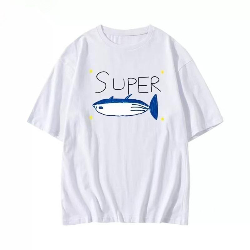 New Printed Pure Cotton Casual And Versatile Shortsleeved Tshirts For Unisex And Unisex Are Made Of Loose Cotton