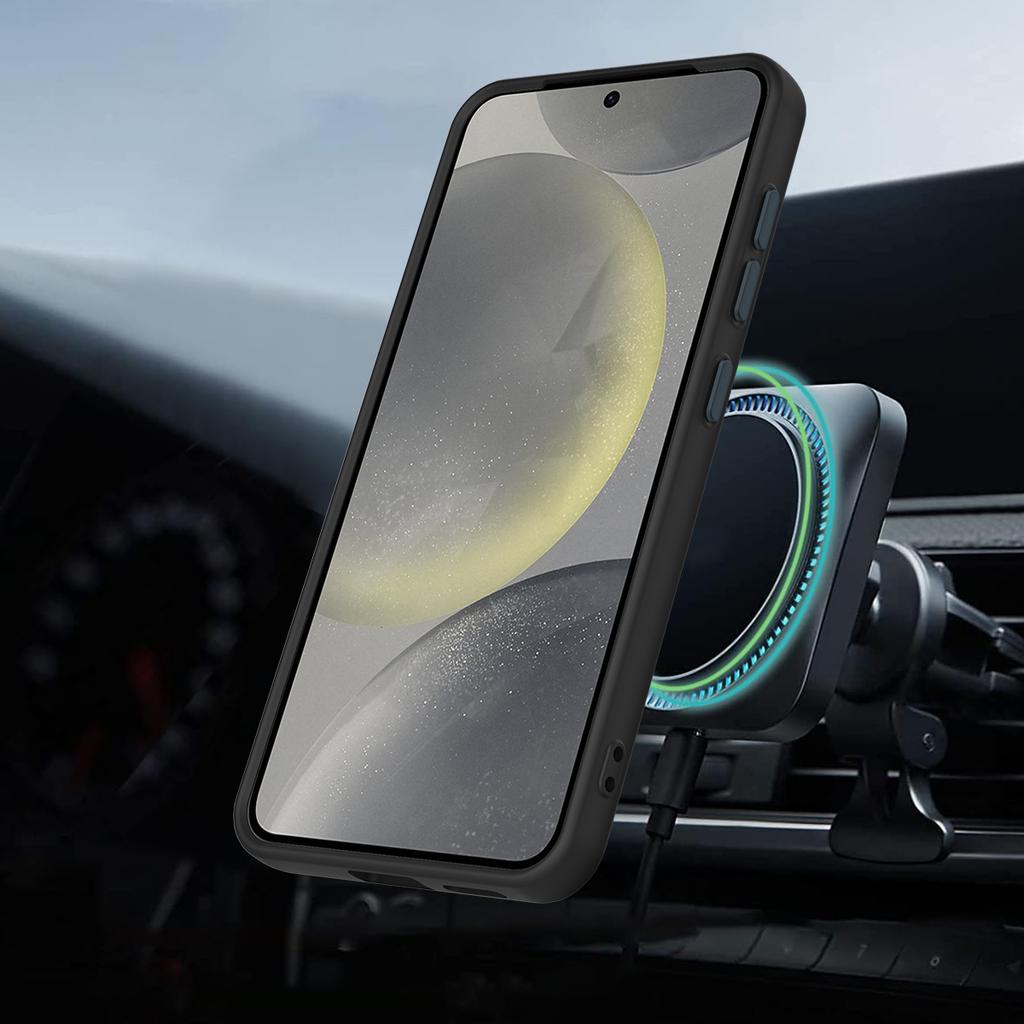 For Samsung Galaxy S25/S24 Magnetic Case Rotating Ring Kickstand TPU + PC Phone Back Cover