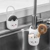1-3pcs White Hanging Basket Soft Snap Fastener Faucet Sponge Holder Silicone Drainage Basket For Sink Faucet Hanging Storage Bag