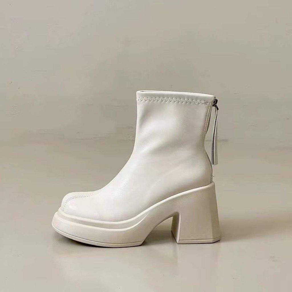 Fashion Small Korean Version of Fashion Boots Women's 2025 Autumn and Winter New Thick Heel Martin Boots and Temperament Small Short Boots