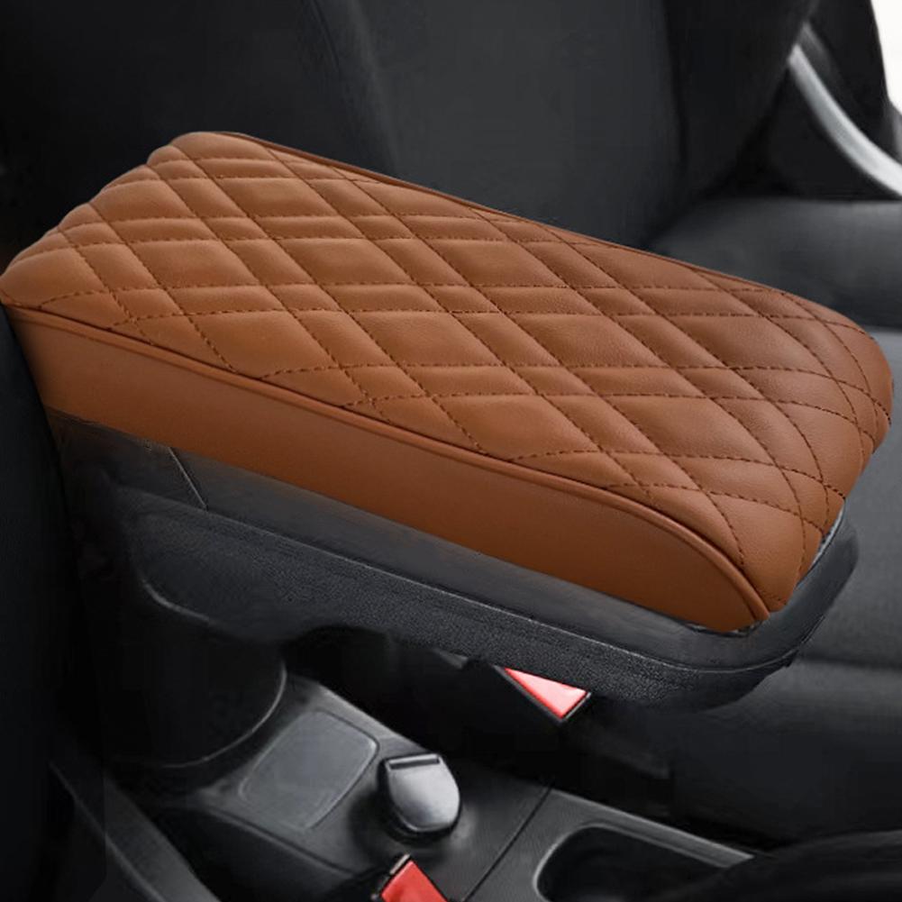 Cuir PU Tapis d'Accoudoir de Voiture Coussin de Protection Repose-Bras de Console Centrale Universel Mousse à Mémoire Repose-Bras Auto Couvercle de Coussin Boîte de Rangement