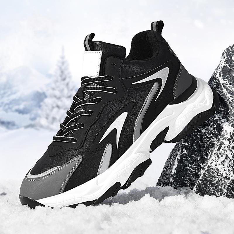 Autumn and Winter Foreign Trade Large Size 48 Running Shoes Men's Velvet Thickened Warm Cushioning Lightweight Running Shoes Fitness Travel Sports Sho