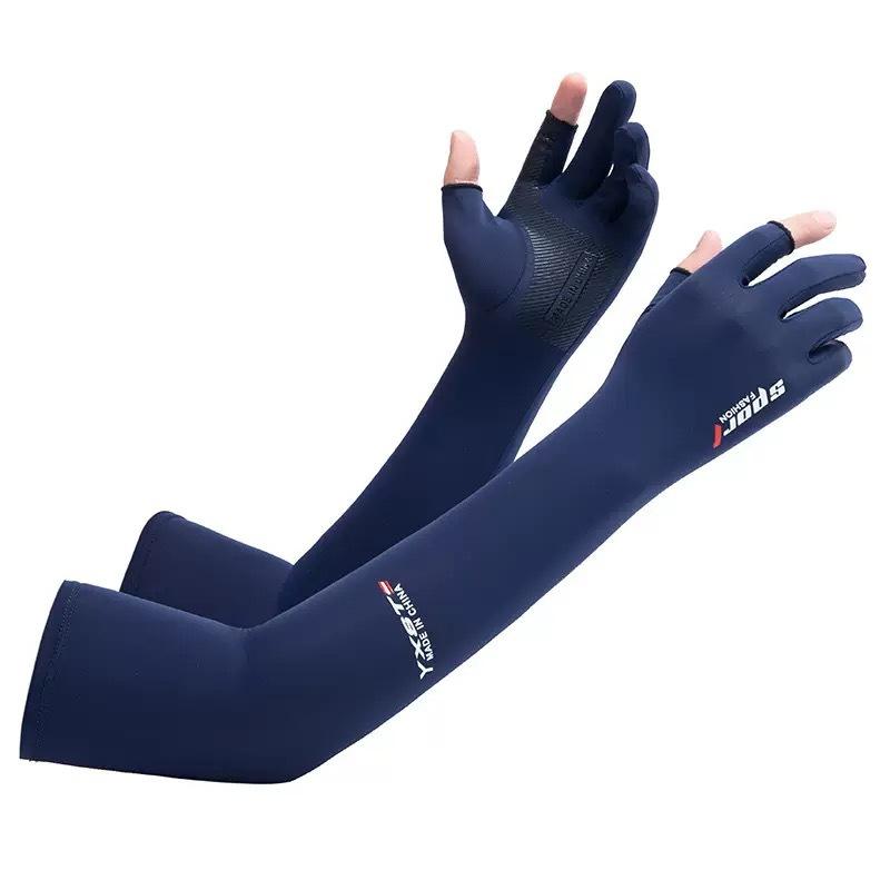 Sunscreen Ice Silk Sleeve Men and Women's Spring and Summer Gloves UV Arm Protection Ice Sleeves Driving Thin Two Finger Sleeve