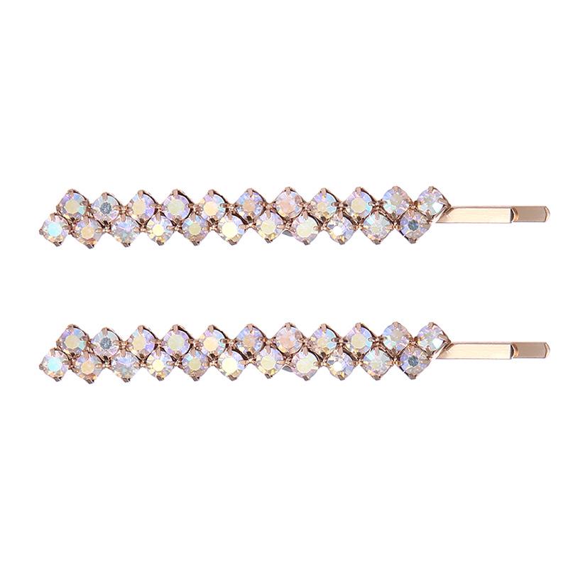 Elegant Bridal Crystal Rhinestone Hair Clip - Fashionable European & American One-Word Design