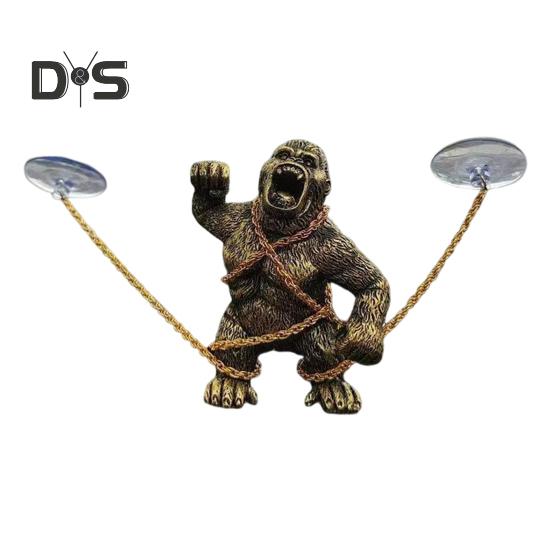

Орангутанг из смолы, реалистичный вид, фигурка животного, ручная работа, прочное украшение в виде гориллы, домашний декор A золотистый