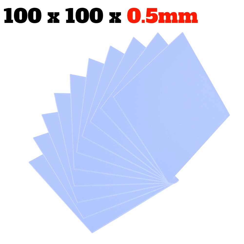 

100x100x0.5/1.0/2.0мм Силиконовая термопрокладка Лист Компьютер ПК CPU Графический чип Радиатор Радиатор Охлаждение Проводящая термопрокладка 1PCS