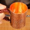 Tazza Antica in Rame Puro, Con coperchio Manico Intrecciato Tazza Spessa per la Colazione, Bicchiere da Tè Artigianale Bicchieri Stoviglie Tazza da Caffè