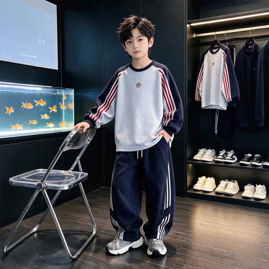 Zweiteiliges Sweatshirt-Set für Jungen Lässiges Herbst-Outfit