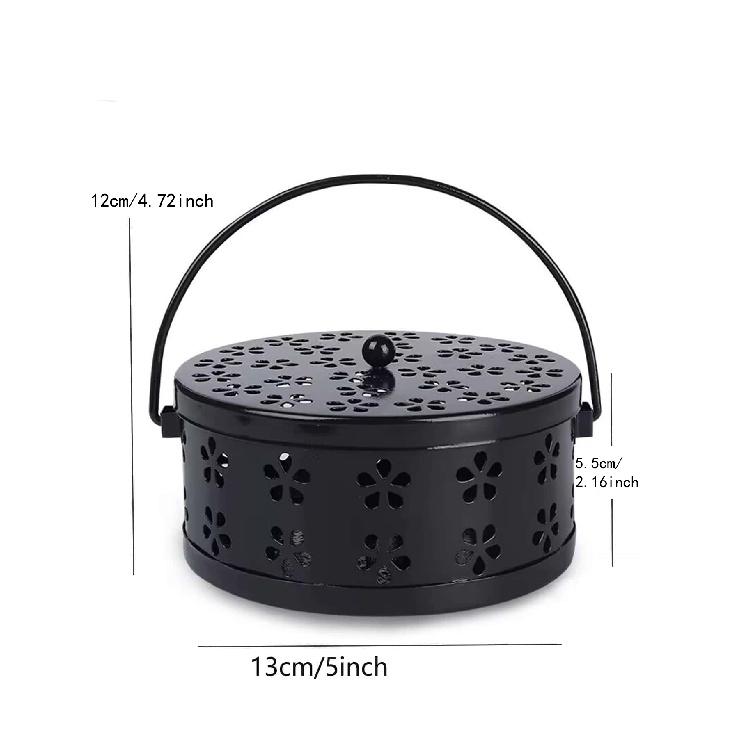 Mosquito-Repellent Fireproof Mosquito-Repellent Household with Cover Wrought Iron Sandalwood Mosquito Incense Burner 7
