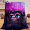 1PC wonderland Smile Cat Flannel Blanket Gift, Suitable for Both Men And Women, Soft Ideal for Beds And Sofa, Birthday Or Christmas Gift