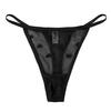 Luxury Transparent Lace Heart Low-Waist Thong - Sexy Japanese-Style T-Back for Women