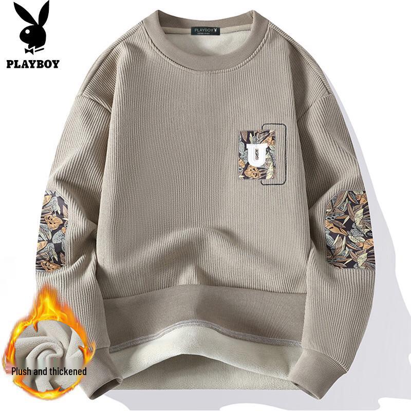 PLAYBOY Men s Fleece Lined Round Neck Sweatshirt XL
