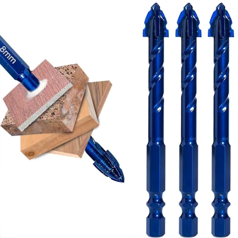 Four-Edged Serrations Drill Bit Set Drilling Tool For Glass Tile and Concrete 6-12mm Multifunction Drill Bit