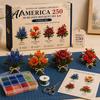 Craft Hobby for Adults America 250 Beaded Bouquet DIY Kit 4th of July Patriotic Flower 3D Kit Handmade Set 1776-2026 Independence Day Making