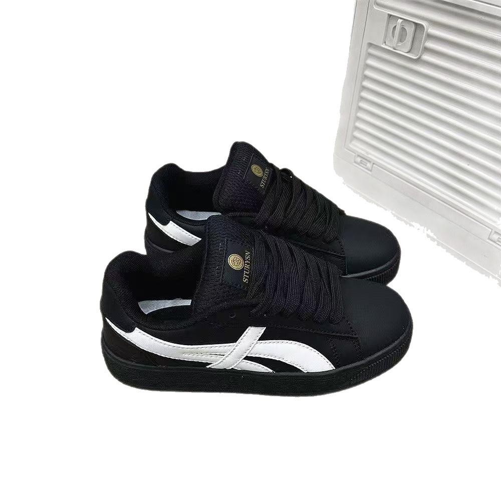 Hong Kong Style Niche White Gray Bread Shoes Women's Ins Tide 2025 Spring and Autumn New Versatile Sports and Leisure Moral Training Board Shoes