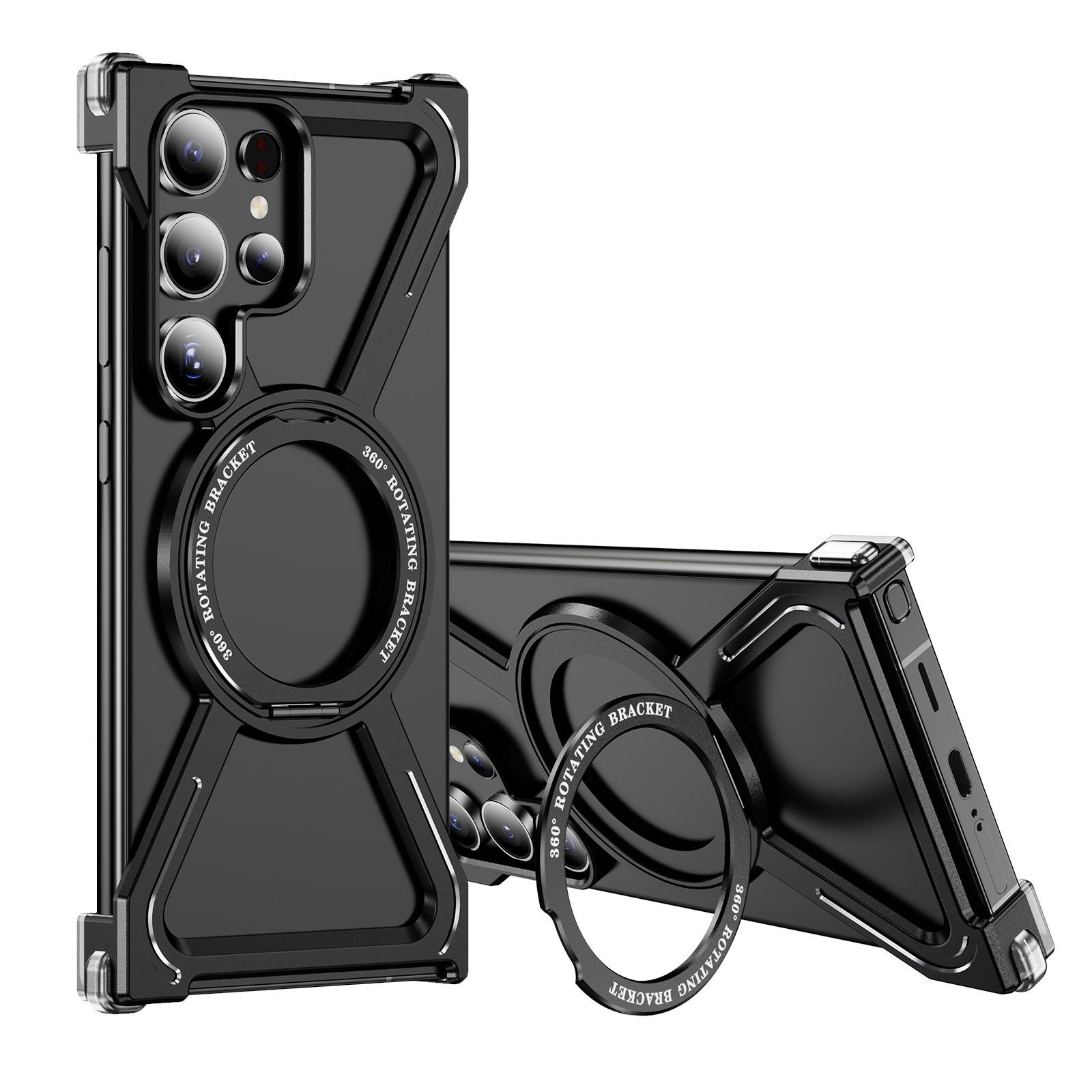 

For Samsung Galaxy S23 Ultra Case Military Grade Anti Drop Rotating Kickstand Titanium Alloy Bumper Phone Cover A