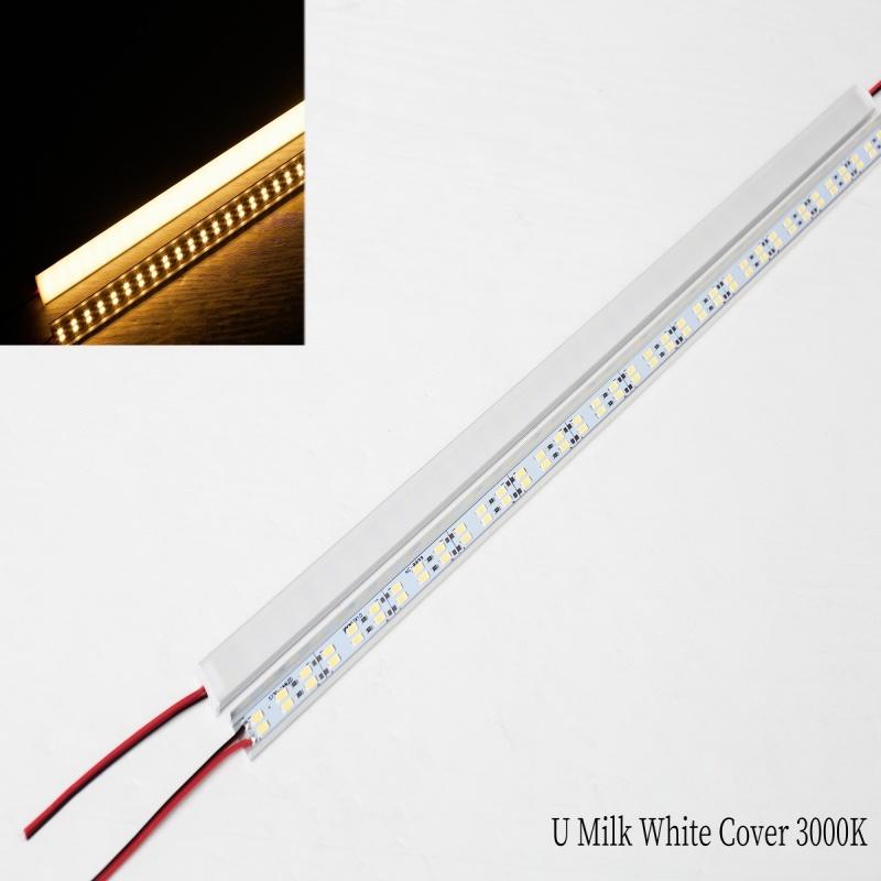 1Pcs Super Bright 72LEDs LED bar DC12V 50cm kitchen storage shelf LED profile aluminum channel rigid strip for indoor lighting