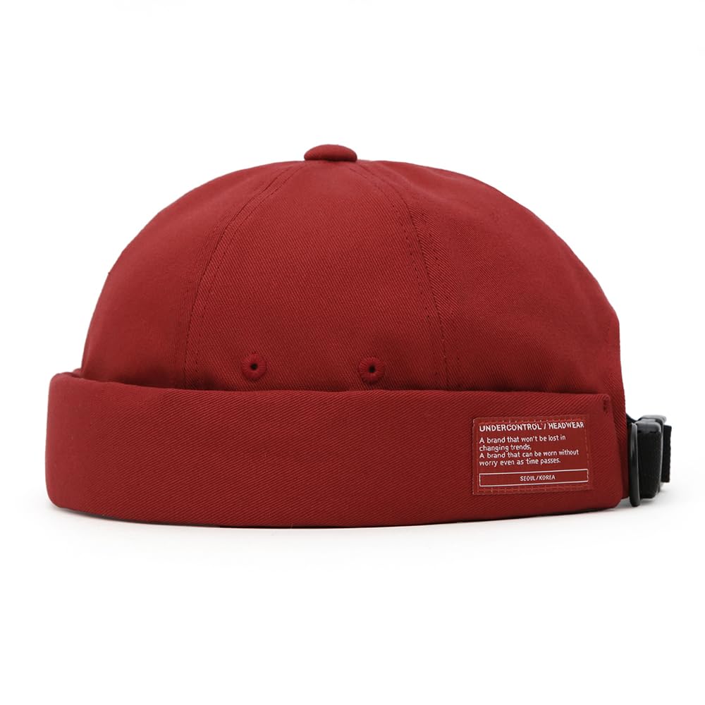 UNDERCONTROL Brimless Sailor Fisherman Leon Roll Mix Docker Beanie US One Red Hat, Cuff, Harbor, Visorless, Skull, Cap, Unisex, Size Size, Color