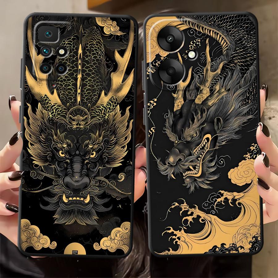Case for Xiaomi Redmi A4 K40 K80 Pro 12C 13C A3 A5 10 9 A1 A2 Plus 14C Funda Phone Cover Dragon Totem