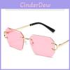 Unisex Geometric Metal Frame Sunglasses With Tinted Ac Lenses For Trendy Street Style