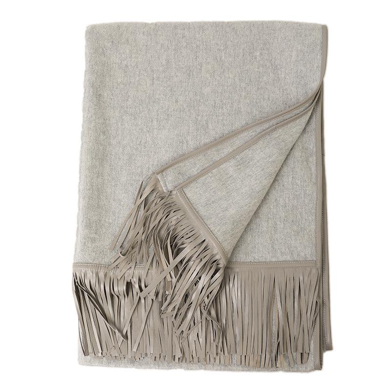 

Зима новый кашемир теплый вязаный козий пух бахрома шарф осень и зима модная шаль Above 175cm светло-серый