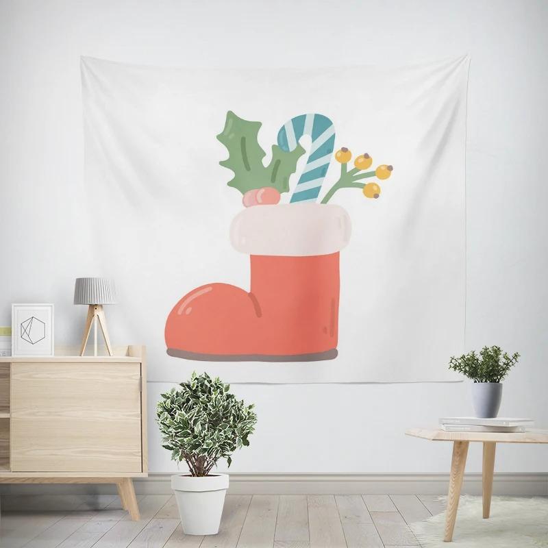 Christmas New Year Socks Pattern Living Room Bedroom Decorative Tapestry