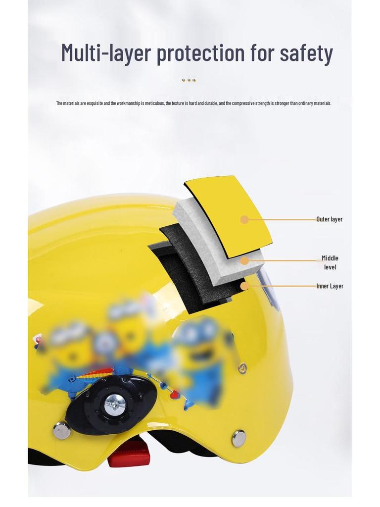 Cross Spiegel Elektrische Batterij Helm voor Kinderen & Volwassenen - Schattig, Alle Seizoenen, Halve Helm voor Jongens & Meisjes