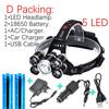 D2 Drop Shipping Rechargeable zoom led headlamp Fishing headlight Torch Hunting head lamp Camping Headlamp Flashlight head light