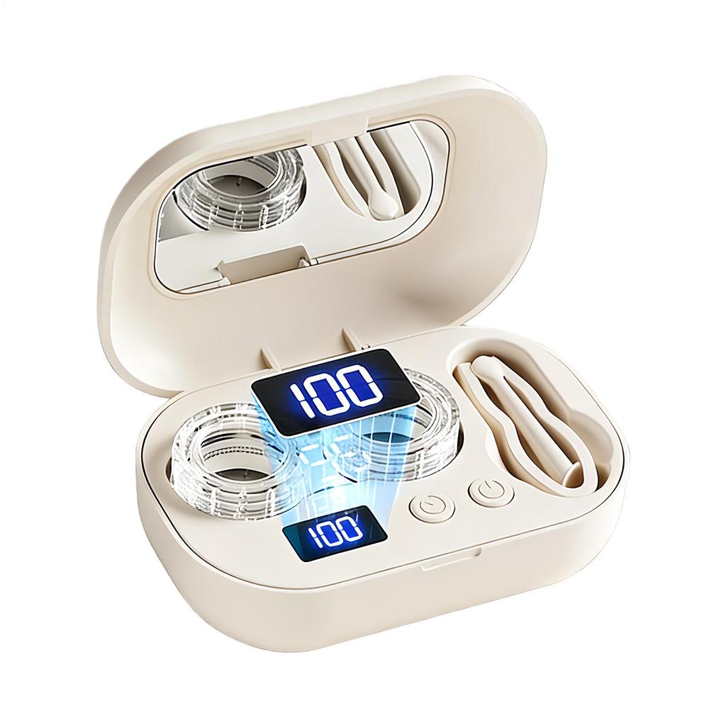 Portable Contact Lenses Case Ultrasonic Contact Lenses Cleaner Remove Tear Protein Cleaning Machine with USB Charging