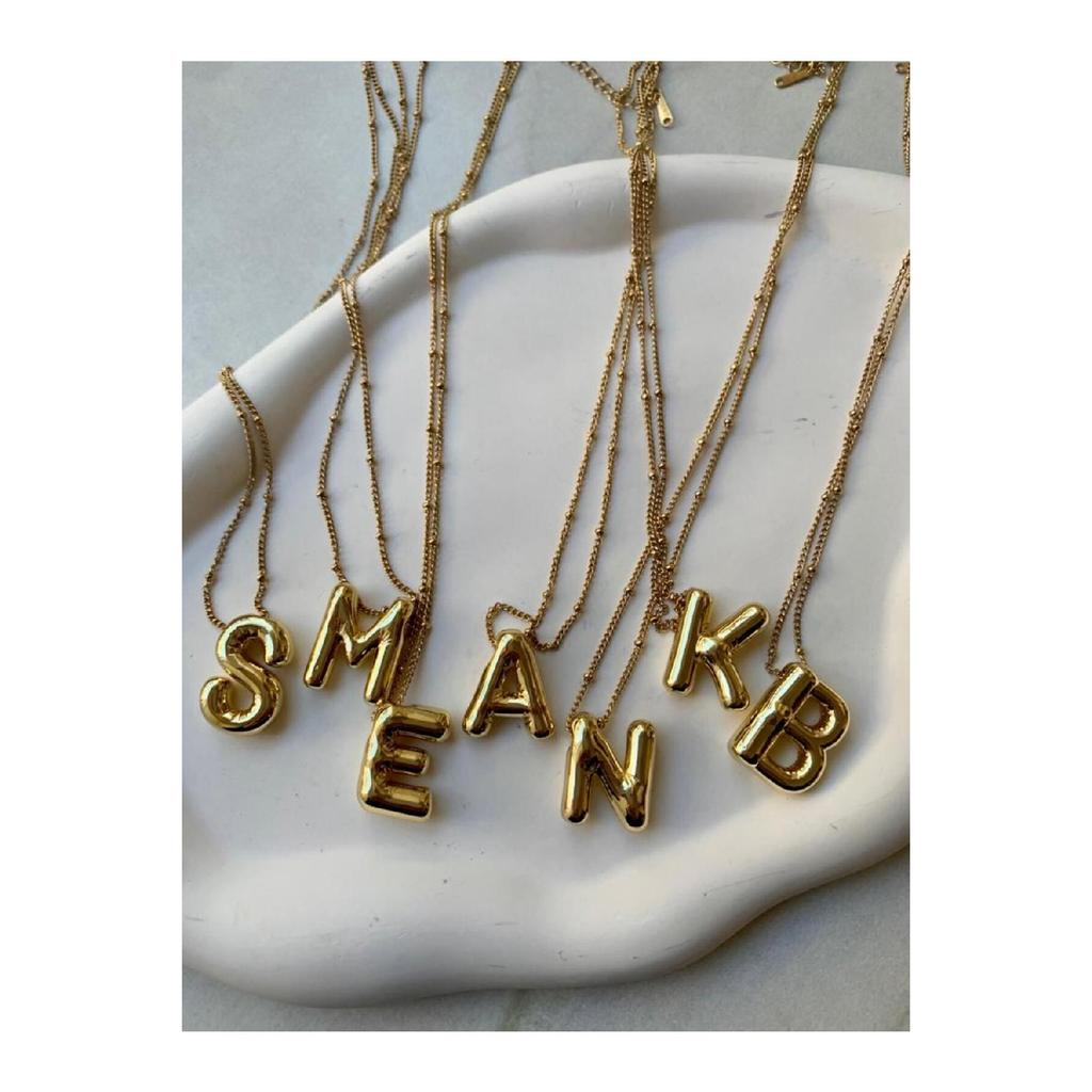 Letter N Stainless Steel Balloon Necklace