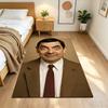 Mr.Bean Expressive Facial Features Cleanable Rug Soft Plush Water-resistant & Washable Corridor & Entryway Bohemian Boho Style Housewarming Gift Idea
