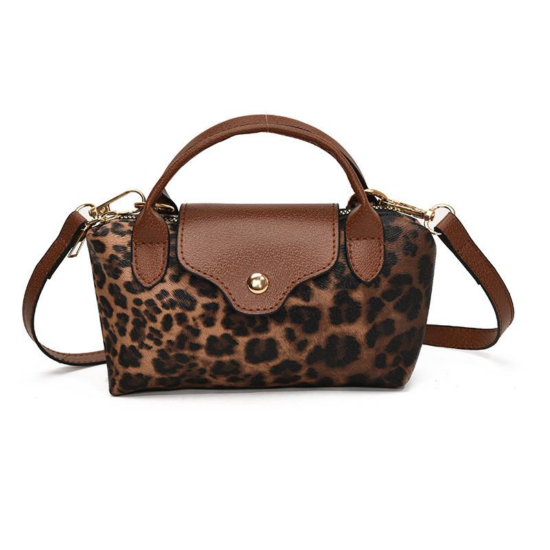 Trendy Plush Leopard Print Handbag For Women Stylish Mini Square Bag With Cozy Design